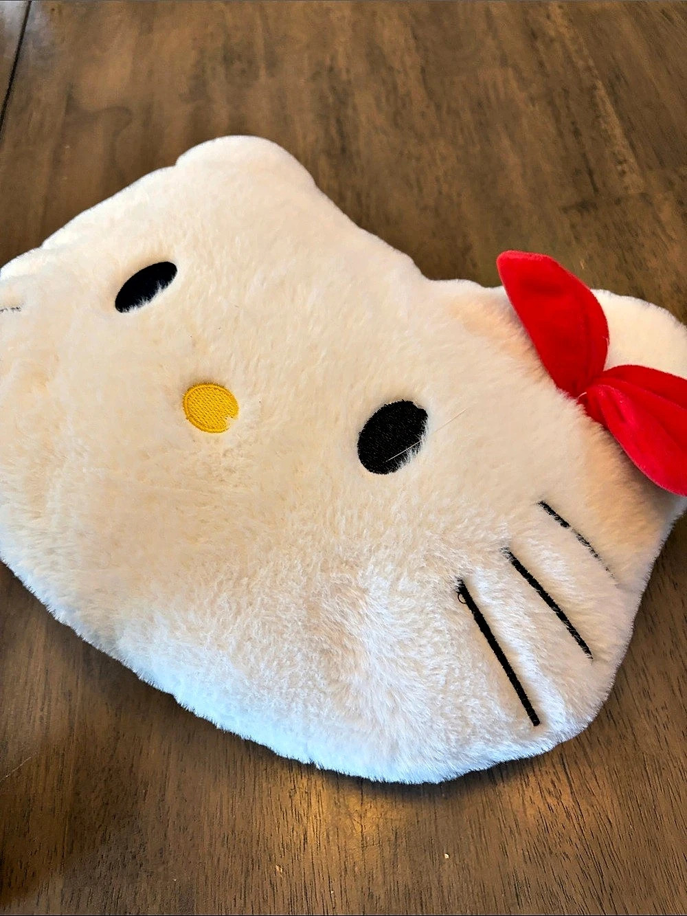 Sanrio Hello Kitty Plush Face Pillow With Red Bow